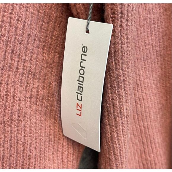 NWT LIZ CLAIBORNE Women’s Sweater XXL Rose Quartz Pink Floral Knit Pullover Cozy - Picture 6 of 15